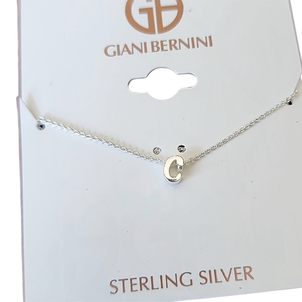 Giani Bernini sterling silver initial "C" necklace